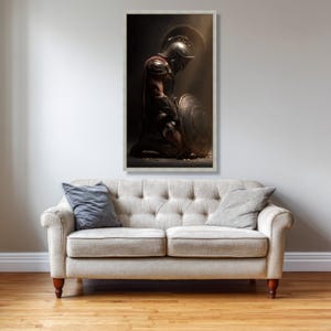 Spartan Warrior Canvas Print, Greek Armor, Historical Wall Art image 4