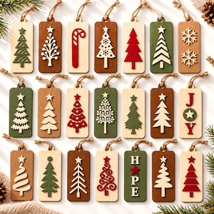 Farmhouse Christmas Ornaments SVG, Rectangle Ornament Svg, Christmas Tags Svg, Layered Ornament, Rustic Holiday Tree Decor, Xmas Decor