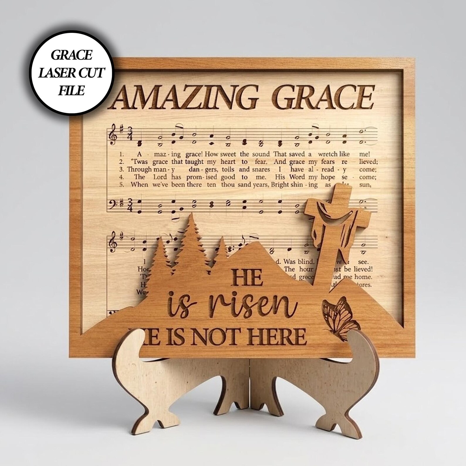 He Is Risen Sign Language Design Amazing Grace SVG, Christian Easter Sign File, He is Risen Decor ...