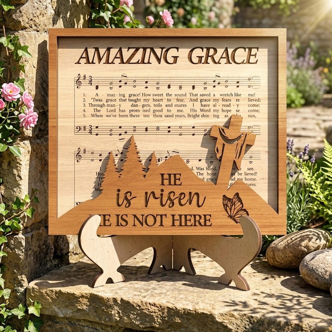 He Is Risen Sign Language Design Amazing Grace SVG, Christian Easter Sign File, He is Risen Decor ...