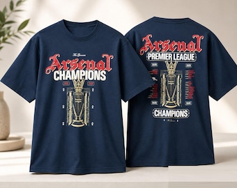 Maglietta celebrativa dell'Arsenal campione della Premier League 2026: un regalo perfetto per i tifosi.