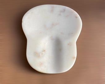 Poggiacucchiaio in marmo bianco / Poggiautensili da cucina in pietra naturale / Decorazione moderna per la cucina