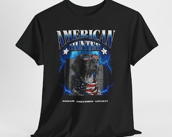 American Hunter Dog T Shirt, German Shorthaired Pointer Shirt, Patriotic Hunting Dog Tee, GSP Dog Lover Gift, USA Dog Shirt