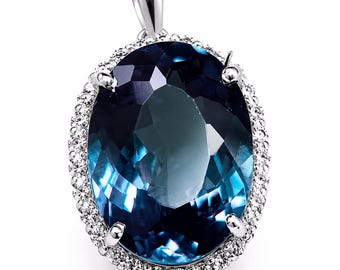 Color Change Alexandrite Pendant , Oval Cut Sterling Silver 925, Handmade Jewelry Gift For Her