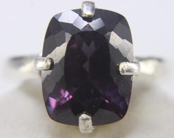 Cushion Cut Color Change Gemstone Alexandrite Ring In Silver 925 Valentine Gift For Her