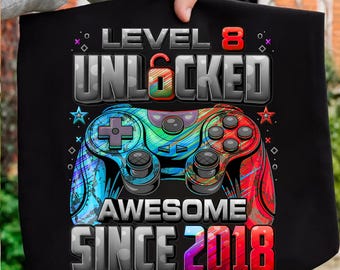 Fiesta de videojuegos de nivel 8 para niño de 8 años (PNG), nivel 8 desbloqueado (PNG), jugador (PNG), desbloqueado (PNG), octavo cumpleaños (PNG), descarga instantánea