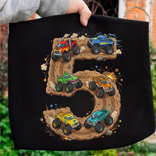 Cumpleaños Monster Truck para niños de 5 años nacidos en 2021 (Png), Fiesta de cumpleaños (Png), Monster Truck (Png), Cumpleaños personalizado (Png), Descarga instantánea
