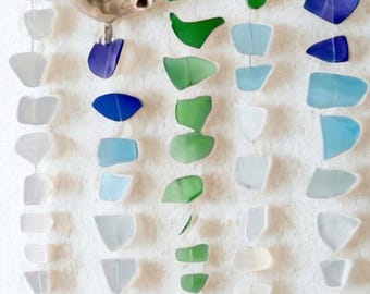Handcrafted Sea Glass & Driftwood Hanging – Coastal Window or Wall Decor