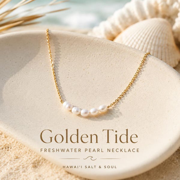 Golden Tide Freshwater Pearl Necklace from Hawaii Salt and Soul