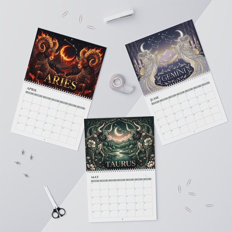 2026 Zodiac Wall Calendar | ASTRAL HERITAGE Astrology Calendar | Luxury ...