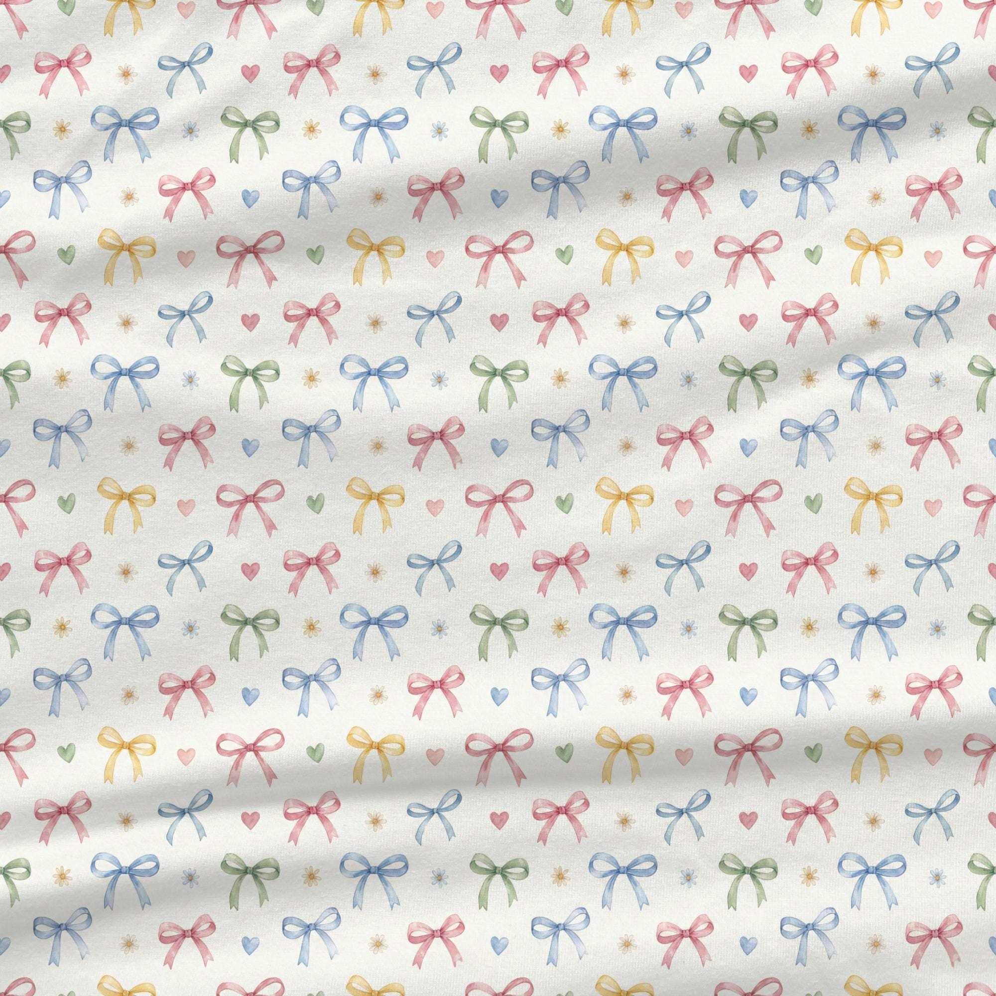 Pastel Bow Seamless Pattern, Coquette Nursery Digital Paper for Girls ...