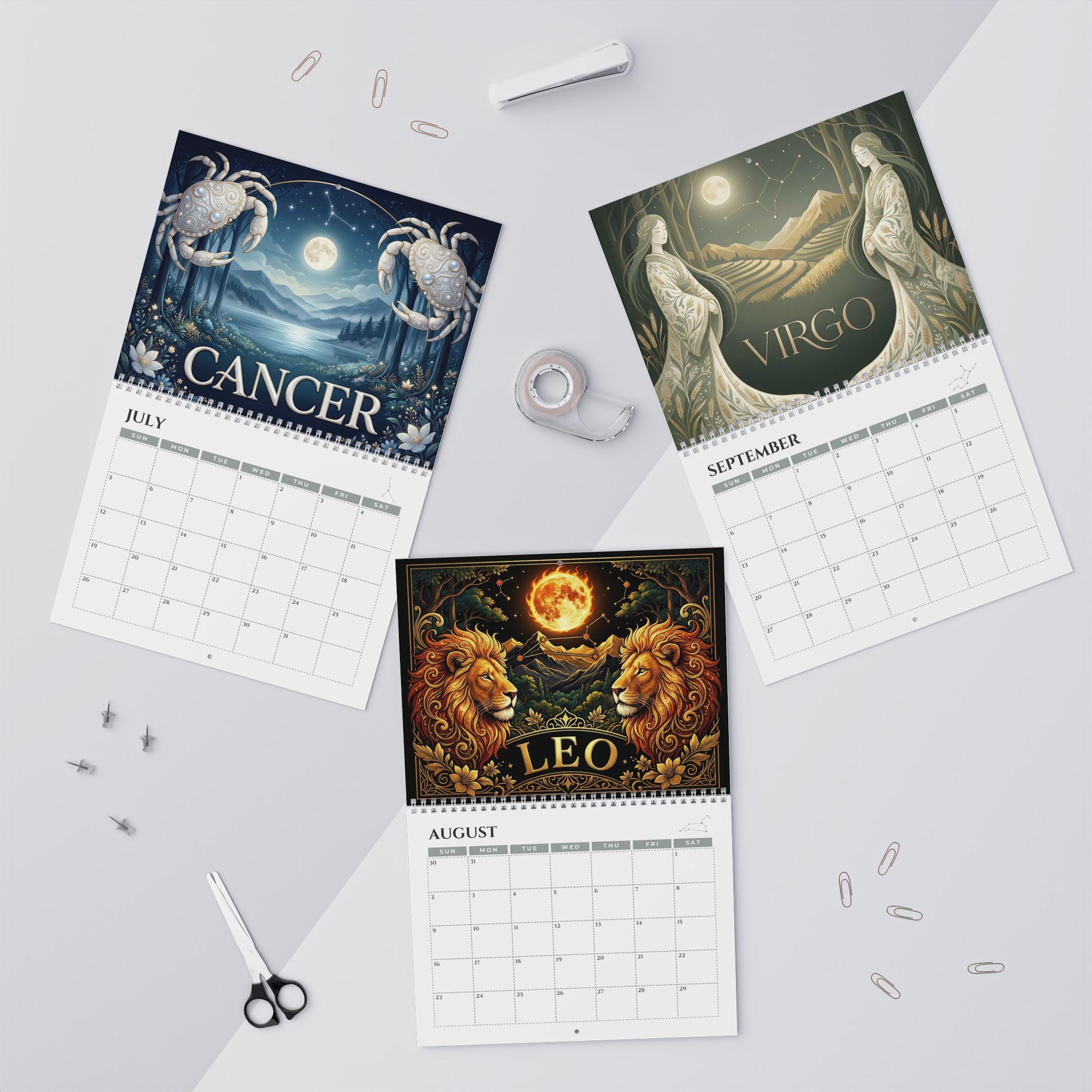 2026 Zodiac Wall Calendar | ASTRAL HERITAGE Astrology Calendar | Luxury ...