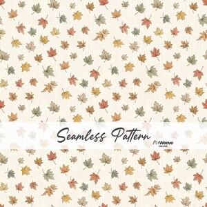 Höstlönnlöv sömlöst mönster, neutrala höstlöv digitalt papper, Thanksgiving tygtryck, botaniskt upprepande mönster