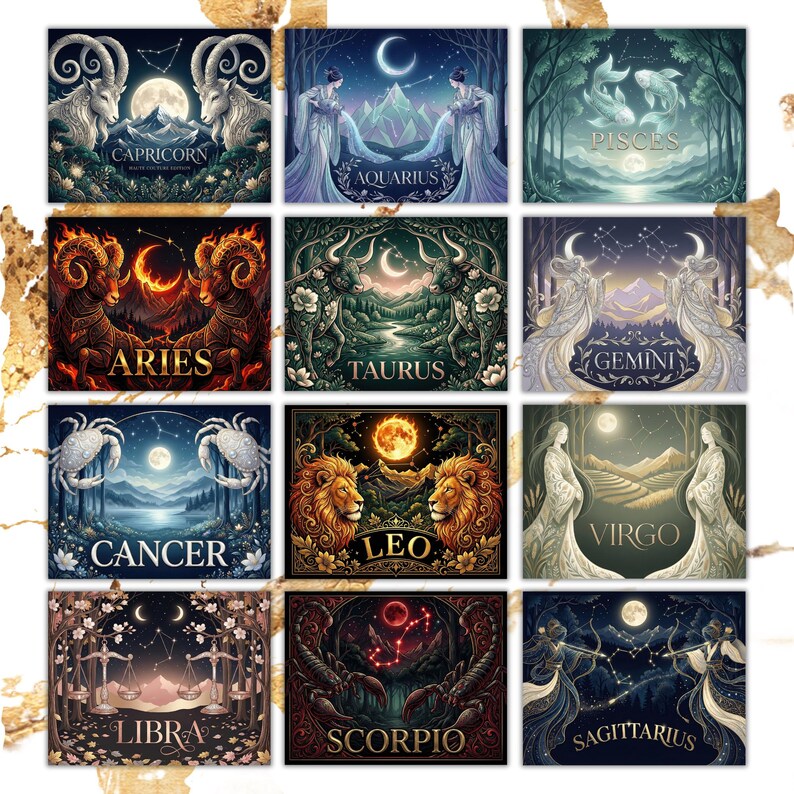 2026 Zodiac Wall Calendar | ASTRAL HERITAGE Astrology Calendar | Luxury ...