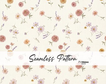 Patrón sin costuras de pequeñas flores silvestres, tela floral estilo cottagecore, papel digital de flores ditsy, estampado botánico de pradera vintage.