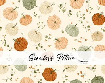 Patrón sin costuras estilo campestre con calabazas de herencia, diseño de tela vintage de cosecha otoñal, papel digital de estilo rústico otoñal.