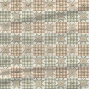 rustic cottagecore quilt seamless pattern sage green fabric digital paper