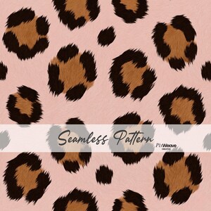 Pink Fur Leopard Seamless Pattern, Coquette Animal Print Digital Paper, Girly Boutique Fabric, Western Glam Print