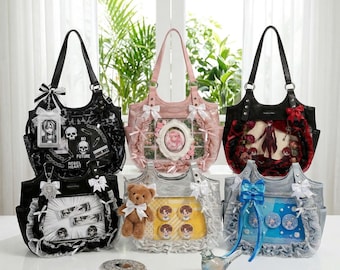 Kawaii Ita Bag, Lolita Style Bag with Clear Heart Window, Cute Anime Shoulder Bag for Girls