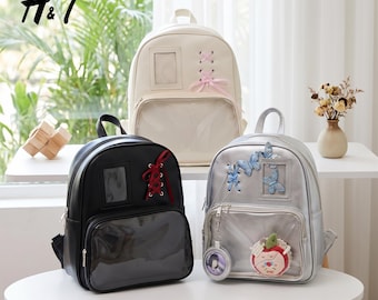 Ita Backpack with Clear Pin Display Window – Backpack for Pin Trading & Collection – Laptop Ita Bag with Transparent Pocket