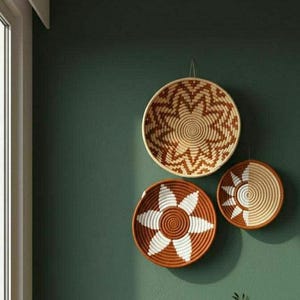 Handvävda väggkorgset – Boho Naturlig Väggdekoration