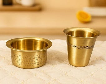 Golden Finish Brass Filter Coffee Set