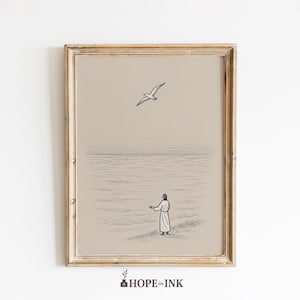 Peace I Leave With You Poster – Minimalist Christian Wall Art, John 14:27 Line Drawing Print