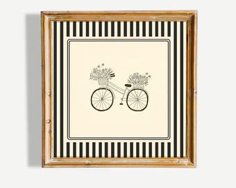 Bicycle with Flowers Poster – Vintage French Wall Art