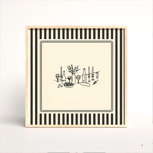 Vintage Dinner Table Poster – Striped Cozy Supper Wall Art image 2