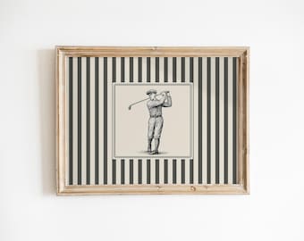 Vintage Golf Poster – Retro Male Golfer Wall Art Print