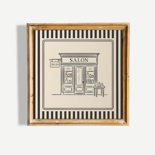 Salon pielęgnacji skóry w Paryżu – wydruk ścienny Chic Line