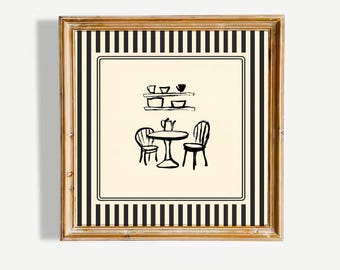Coffee Table Poster – Minimal Striped Wall Art