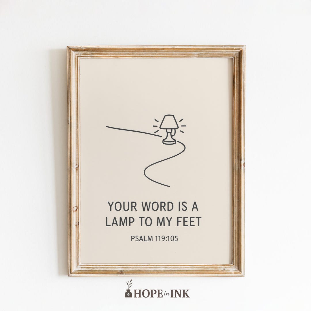 Your Word is a Lamp to My Feet Print – Psalm 119:105 Minimalist Bible ...