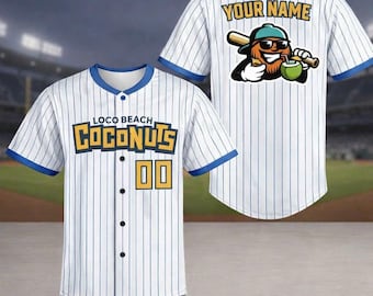 Personalized Tropical Baseball Jersey Custom Name Number Coconut Team Shirt