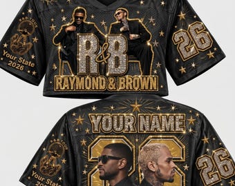 Custom RB World Tour Jersey 2026, Personalized Concert Football Shirt, Chris Brown Usher Inspired Crop Top, Name & Number Jersey Gift