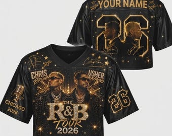 Usher Chris Brown Michigan Baseball Jersey, R&B Legends Tour 2026 Shirt, Custom Hip Hop Merch, Team Breezy Raymond Outfits, Music Fan Gift