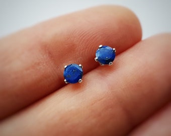 Tiny Lapis Lazuli stud earrings / Blue Lapis studs / Lapis Lazuli earrings / Sterling silver / Gold filled / Christmas gift/ Stocking filler