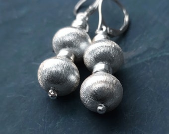 Versatile Sterling silver earrings / Hill Tribe silver earrings / Long drop earrings / Evening earrings / Gift for her / Leverback earrings