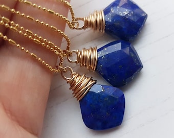Lapis Lazuli necklace / Gold filled Lapis pendant with Pyrite / Royal Blue necklace / Kate Middleton favourite / Christmas gift for her