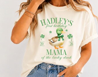 One Lucky Duck First Birthday Custom 1st Birthday Duck Theme Shirt Mama Dada Lucky Duck Shirt Birthday Boy Duck Matching Shirt Mom Dad Duck