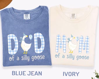 One Silly Goose 1st Birthday Family Matching Shirts, Goose First Birthday T-shirt, Mama of the Silly One, Blue Goose Theme Party