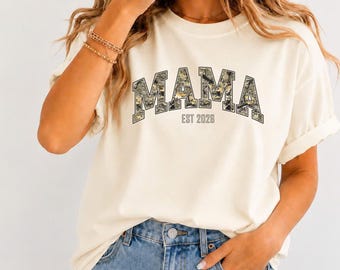 Camo Family Matching Shirts: Dad, Mom, Mini Est. 2026 Pregnancy Announcement Outfit, Retro Camo Western, Country Camo Shirt