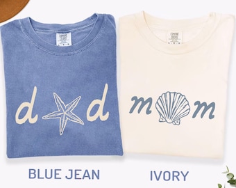 Mom Dad Matching of the Birthday Coastal Shirts, 1st Birthday Party T-shirts, Seashell Starfish Tee, Summer Vacation Shirt, Parents Outfit