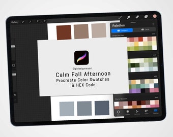 Calm Fall Afternoon Procreate Color Palette, Procreate Swatches, Digital Download