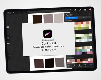 Dark Fall Procreate Color Palette, Procreate Swatches, Digital Download