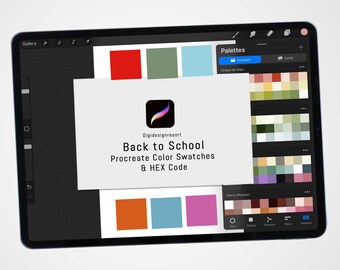 Back to School Procreate Color Palette, Procreate Swatches, Digital Download