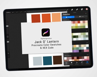 Jack O' Lantern Procreate Color Palette, Procreate Swatches, Digital Download