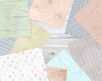 Soft Boho Style Craft Papers: 10 Digital Papers for Creative Projects