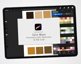 Corn Maze Procreate Color Palette, Procreate Swatches, Digital Download