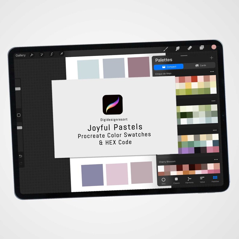 Joyful Pastels Procreate Color Palette, Procreate Swatches, Digital Download image 1